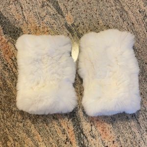 White rabbit fur mittens